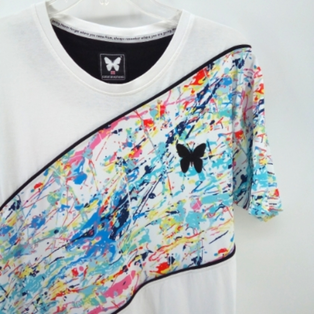 ASOS GOODFORNOTHING Men's Paint Splatter White Short Sleeve Tee T-Shirt M